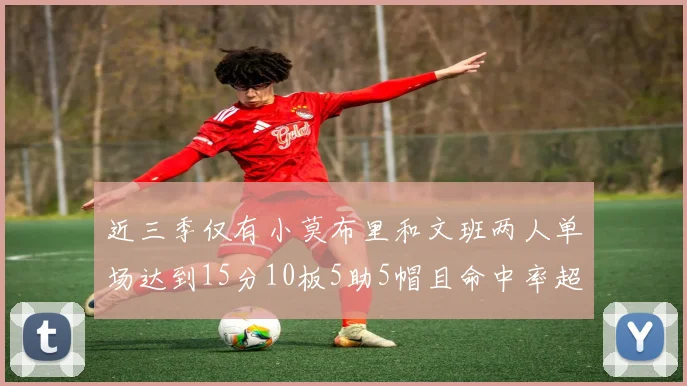 近三季仅有小莫布里和文班两人单场达到15分10板5助5帽且命中率超过70
